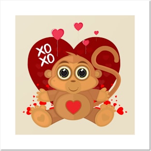 Valentine's Day Monkey Posters and Art